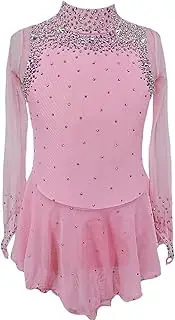 [Zagitova] Figure Skating Dress for Girls Graceful Breathable Women Competition Dance Outfits with Shiny Rhinestone