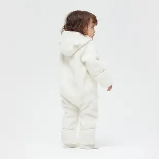 Gap 嬰兒裝 仿羊羔絨熊耳造型包屁衣-象牙白(595070)