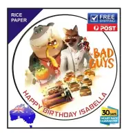 The Bad Guys Edible Rice Paper Image Cake Birthday Party Topper 19cm round