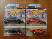 2021 Hot Wheels 1/4 Mile Finals BUGATTI VEYRON Black #5 And 4/5 Lamborghini Aven