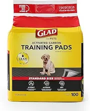 Glad for Pets Black Charcoal Puppy Pads, 100 Count -2 Pack | Puppy Potty Training Pads That Absorb & NEUTRALIZE Urine Instantly | New & Improved Quality Puppy Pee Pads,Gray
