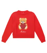 [Moschino Kids] Moschino Kids Teddy Bear cotton and wool sweater Y 14 red