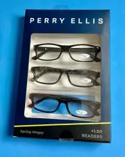 Perry Ellis Premium Reading Glasses for Men 3 Pack +1.5 READERS