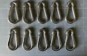 10Pack 1.57" Kinklink Stainless Steel Carabiner Heavy Duty Clip Spring Snap Hook