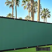 4' x 50' Heavy Duty Privacy Screen Fence, 90% Blockage Green Mesh Shade Net Cover with Brass Grommets for Garden, Yard, Wall, Backyard, Chain Link Fence - Includes 75 Zip Ties (4' x 50', Green)