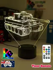 ARMY MILITARY TANK 3D LED Night Light 7 Colour Change Room Lamp