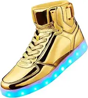 [DIYJTS] Unisex LED Light Up Shoes, Fashion High Top LED Sneakers USB Rechargeable Glowing Luminous Shoes for Men, Women, Teens