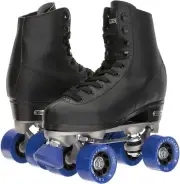 Roller Skates Men's Indoor Outdoor Lace-Up Blade Quad Rink Wheels Black Size 4