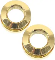 ERINGOGO 2pcs Guitar Pickup Socket Strap Button Acoustic Guitar Strap Button Cap Endpin Cap Golden Copper