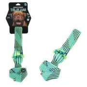 Pet Dog Rope Toy Tug Of War Squeaky Ball Chew Bite Teeth Clean Play Toy 35cm