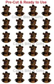 FIVE NIGHTS @ FREDDYs FAZBEAR Edible Wafer Cupcake Toppers PreCut Ready2Use FNAF