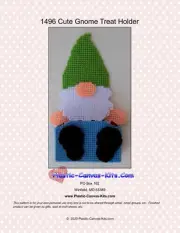 Cute Gnome Treat Holder-Plastic Canvas Pattern or Kit