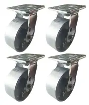 5" x 2" Steel Wheel Caster - 4 Swivels