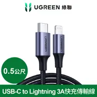 在飛比找PChome24h購物優惠-綠聯 iPhone充電線MFi蘋果官方認證USB-C to 