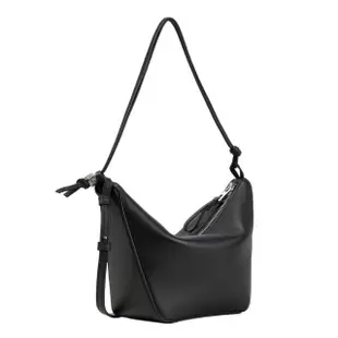 【LOEWE 羅威】Mini Hammock Hobo 迷你 經典小牛皮 肩背包 腋下包 吊床包 黑色