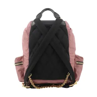 BURBERRY The Rucksack 尼龍拼皮革中型軍旅後背包(展示品) (粉葵色)