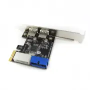 2 Ports PCI Express USB 3.0 Panel with Control Card Adapter 4-Pin & 20 Pin Brand
