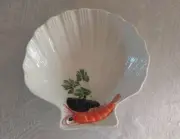Nordstrom Shell Shaped Seafood Bowl Shrimp Clam Ceramic Art Made In Italy 6x6.5"