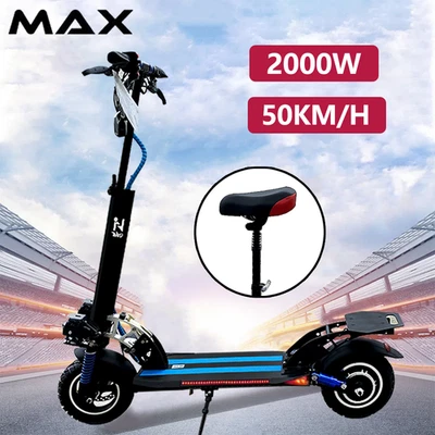 PORIYA Electric Scooter 2000W 50KM/H Foldable Commuter Off Road w/ Seat & Tail