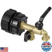 275-330 Gallon IBC Tote Water Tank Adapter, 2 in 1 Double Faucets 2.36" Coars