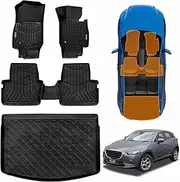 X-CAR 3D All-Weather Floor Mat Boot Liner Carpet for Mazda CX-3 CX3 2015-2025 Heavy Duty Cargo Trunk Mat Luggage Tray