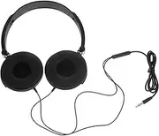 KOMBIUDA Lightweight Foldable Bass Headphones with Microphone Volume Control Over Ear Design Compatible with iPhone Smartphones PC Laptop Tablet Black