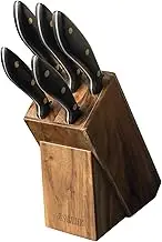 Sabatier Maison 5 Piece Kitchen Knife Set with Acacia Wood Block.