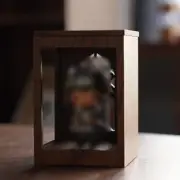 Walnut Sensor Display Case Vintage LED Storage Box for Figure Blind Boxesy6