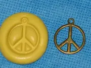 Peace Sign Charm Silicone Push Mold #889 For Jewelry Cake Chocolate Resin Clay