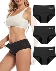 [Gladbecke] Heavy Flow High Absorbency Period Underwear for Women, Leakproof Panties Postpartum Menstrual Hipster Briefs
