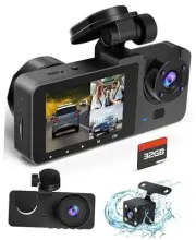 Dash Camera for Cars,4K Full UHD Car Camera Front Rear with 32GB Black