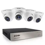 Security Camera System, 4Pcs 1080P Dome Outdoor Security Cameras,