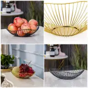 Metal Wire Fruit Basket for Kitchen Counter Iron Wave Fruit Vegetables Storage B
