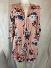 Gypsies & Moondust Women's Medium Mauve Pink Floral Kimono Wrap Top NEW #67
