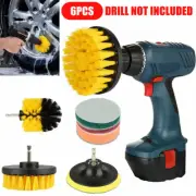 6Pcs Drill Brush Attachment Car Cleaning Set for Bathroom Shower Scrubbing Tool