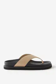 [Rubi] Rubi - Elidy Toe Post Slide - Light sand nubuck 39 LIGHT SAND NUBUCK