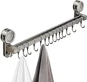 Kitchen Hangers for Utensils,Utensil Rack with Hooks | Heavy Duty No Drill Holder Removable Suction Cup Shelf Organizer for Bathroom Closet Cabinet Garage