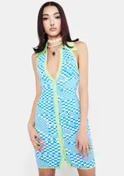 Poor Connection Checkered Dress