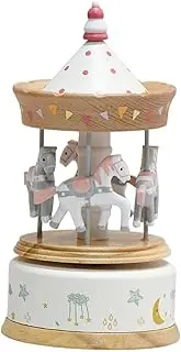 Generic Elegant Horse Carousel Music Box for Children and Adults, Pink, as described