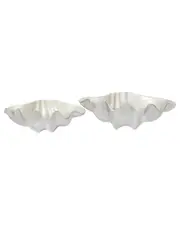Peyton Lane Set Of 2 Shell Aluminum Metal Enameled Decorative Bowl