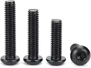 50pcs M3×12mm 304 Stainless Steel Black Zinc Hex Socket Button Head Screws