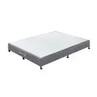 Mattress Base Ensemble King Size Solid Wooden Slat in Charcoal with Removable Co