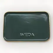 AVEDA Invigorating Bath Bar Soap Dish Holder Jewelry Trinket Green Gold RARE HTF