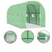 Garden Walk In Greenhouse Tunnel Plant House Shade PE Mesh Fabric 4.5x2m Green