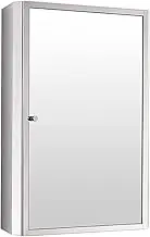 Mirrored Cabinets Stainless Steel Bathroom Cabinet Bathroom Wall Mounted Medical Cabinet with Mirror Stainless Steel Medicine Cabinet Mirrored Wall (Silver 40 * 60 * 13cm)