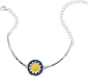 [FEATUR] Ladies Jewellery Gift,Silver Bracelets for Womens,Charm Bracelet, Jewelry S925 Silver Bracelet Sunflower Bracelet Women's Full Diamond Sunflower Bracelet Sunflower Bracelet
