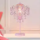 Small Pink Crystal Bedside Table Lamp End Table Lamp Nightstand Lamp for Bedroom