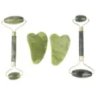 Natural Jade Massage Roller + Guasha Board SPA Scraper Stone Facial Massage===