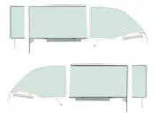 1955-57 Chevy Bel Air; Door Quarter Vent Glass Kit; Green Tint; 2 Door