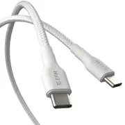[EFCAS1U990WHI] USB-C to USB-C Braided Power and Data 1M Cable - White